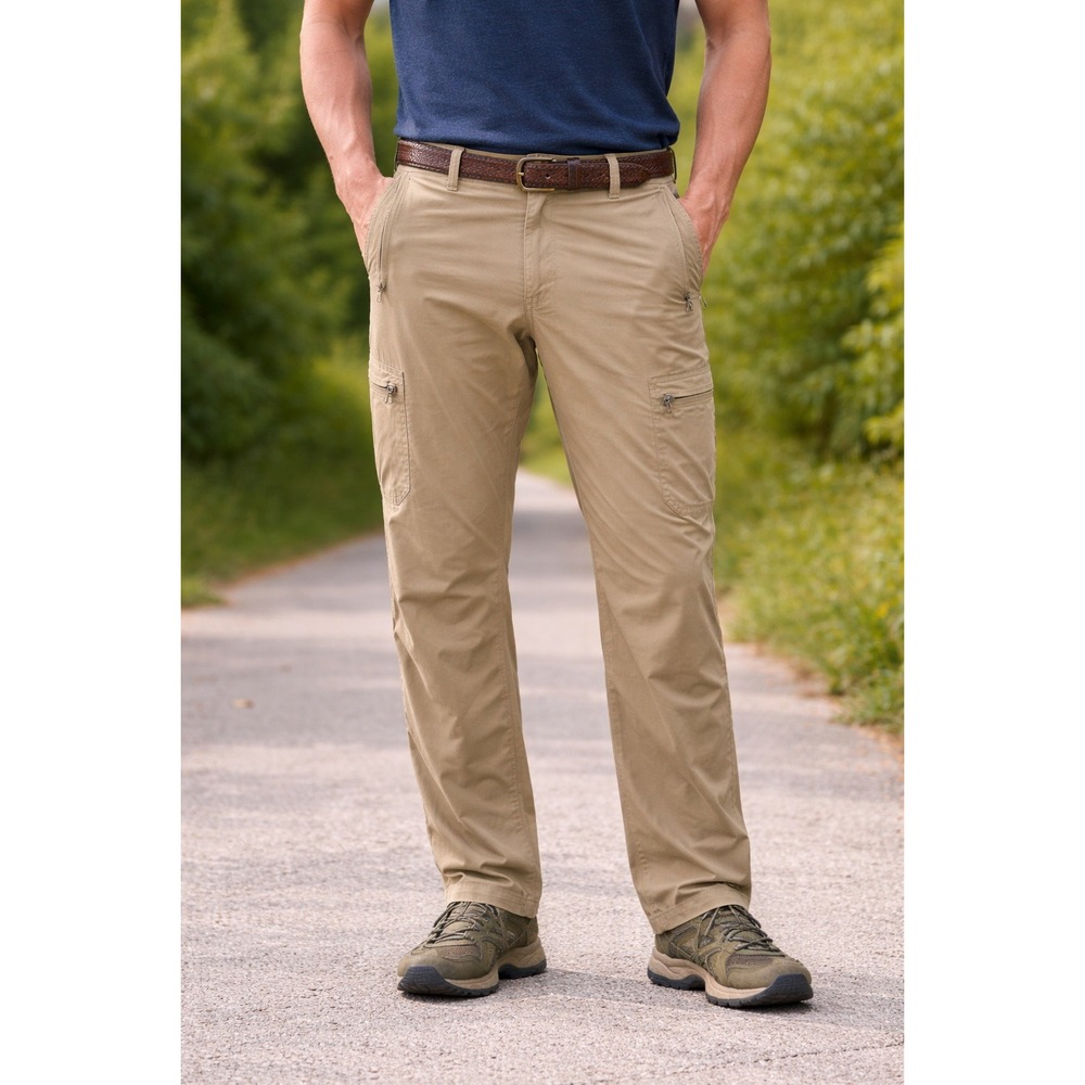 Clothing Arts Pants Mens‎ Size 36X32 Khaki Cargo Pick Pocket Proof Nylon